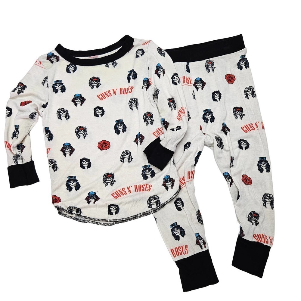 Rowdy Sprout Guns N Roses Long Sleeve Thermal Set‎ 6-12m Months 2pc PJs Band